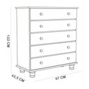 Ver imagem 7 de Cômoda para Quarto Madeira Maciça 5 Gavetas Topázio B07 Mel - Lyam Decor
