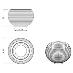 Vaso para Plantas Redondo em Polietileno 34 Esfera Latticce 27x23cm Japi - 3