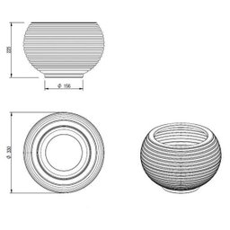 Vaso para Plantas Redondo em Polietileno 34 Esfera Latticce 27cmx23cm Japi - 2