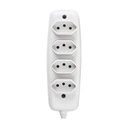 Ver imagem 1 de Kit 4 Barra de Tomada 10a 2p+t 250v Ilumi com 4 Tomada para Extensão Cor:branco