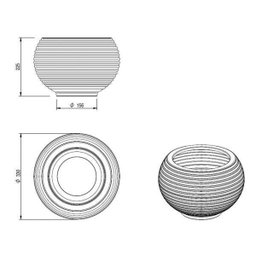 Vaso para Plantas Redondo em Polietileno 34 Esfera Latticce 27cmx23cm Japi - 2
