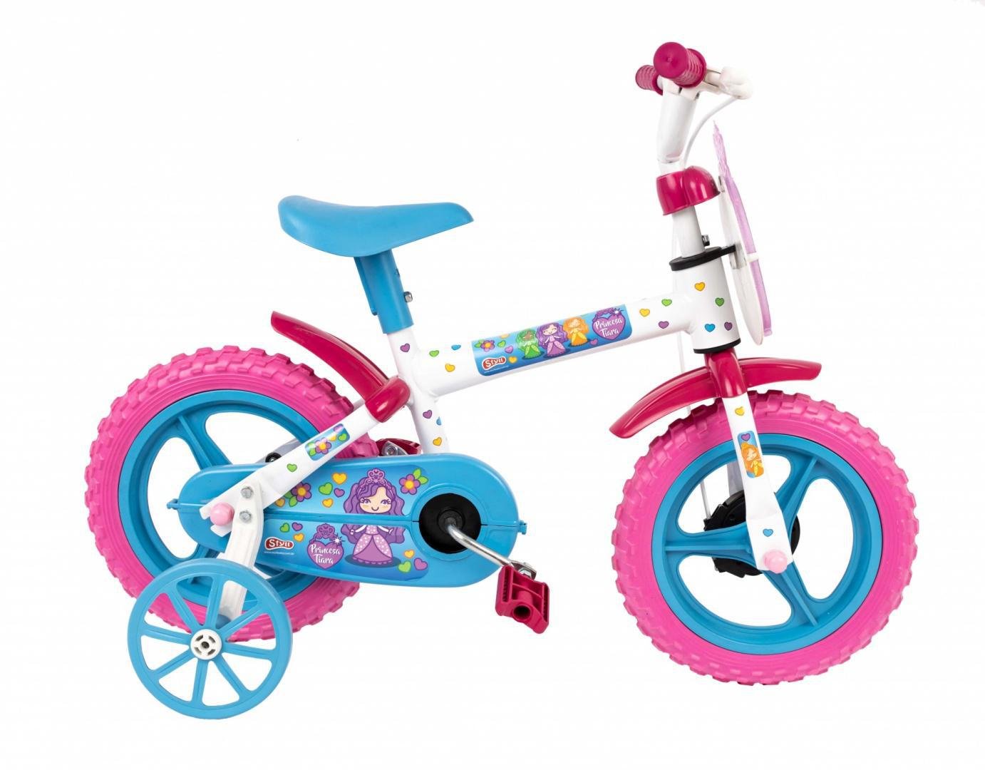 Bicicleta Aro 12 Princesa Tiara Azul e Rosa Styll Baby - 2