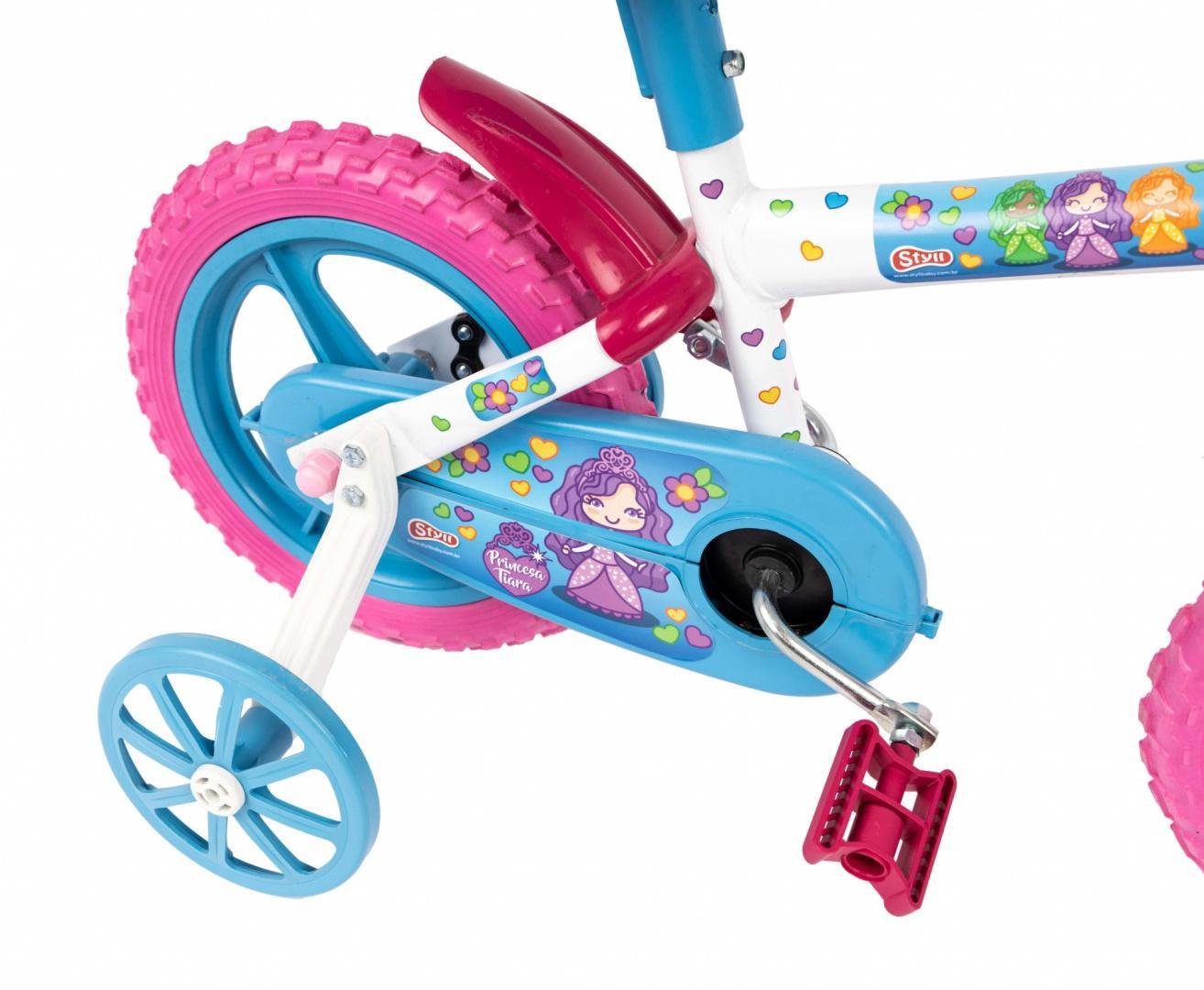 Bicicleta Aro 12 Princesa Tiara Azul e Rosa Styll Baby - 3