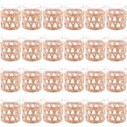 Kit 24 Copos de Vidro Baixos Wolff Sisal 320ml Pousadas Hotéis Restaurantes Mesa Posta - 1