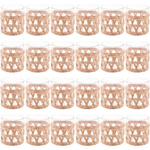 Kit 24 Copos de Vidro Baixos Wolff Sisal 320ml Pousadas Hotéis Restaurantes Mesa Posta
