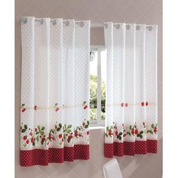 Cortina Cozinha Clean Athenas 2,00x1,20m Vermelho Iolanda - 1