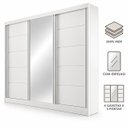 Ver imagem 4 de Guarda-Roupa Casal 100% MDF 3 Portas 4 Gavetas Capri Plus Branco Bianchi