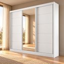 Ver imagem 6 de Guarda-Roupa Casal 100% MDF 3 Portas 4 Gavetas Capri Plus Branco Bianchi