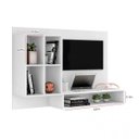 Ver imagem 4 de Escrivaninha Suspensa com Painel para Tv Até 37 Polegadas Mimo 136cm Espresso Móveis Branca