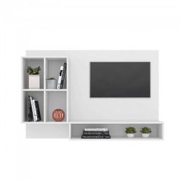 Escrivaninha Suspensa com Painel para Tv Até 37 Polegadas Mimo 136cm Espresso Móveis Branca - 3