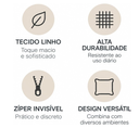 Ver imagem 6 de Kit 4 Capas para Almofada 45x45cm Linho Bege com Zíper