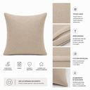 Ver imagem 5 de Kit 4 Capas para Almofada 45x45cm Linho Bege com Zíper
