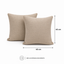 Ver imagem 2 de Kit 4 Capas para Almofada 45x45cm Linho Bege com Zíper