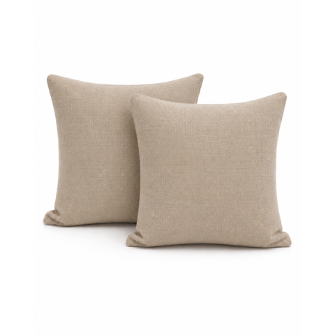 Kit 4 Capas para Almofada 45x45cm Linho Bege com Zíper