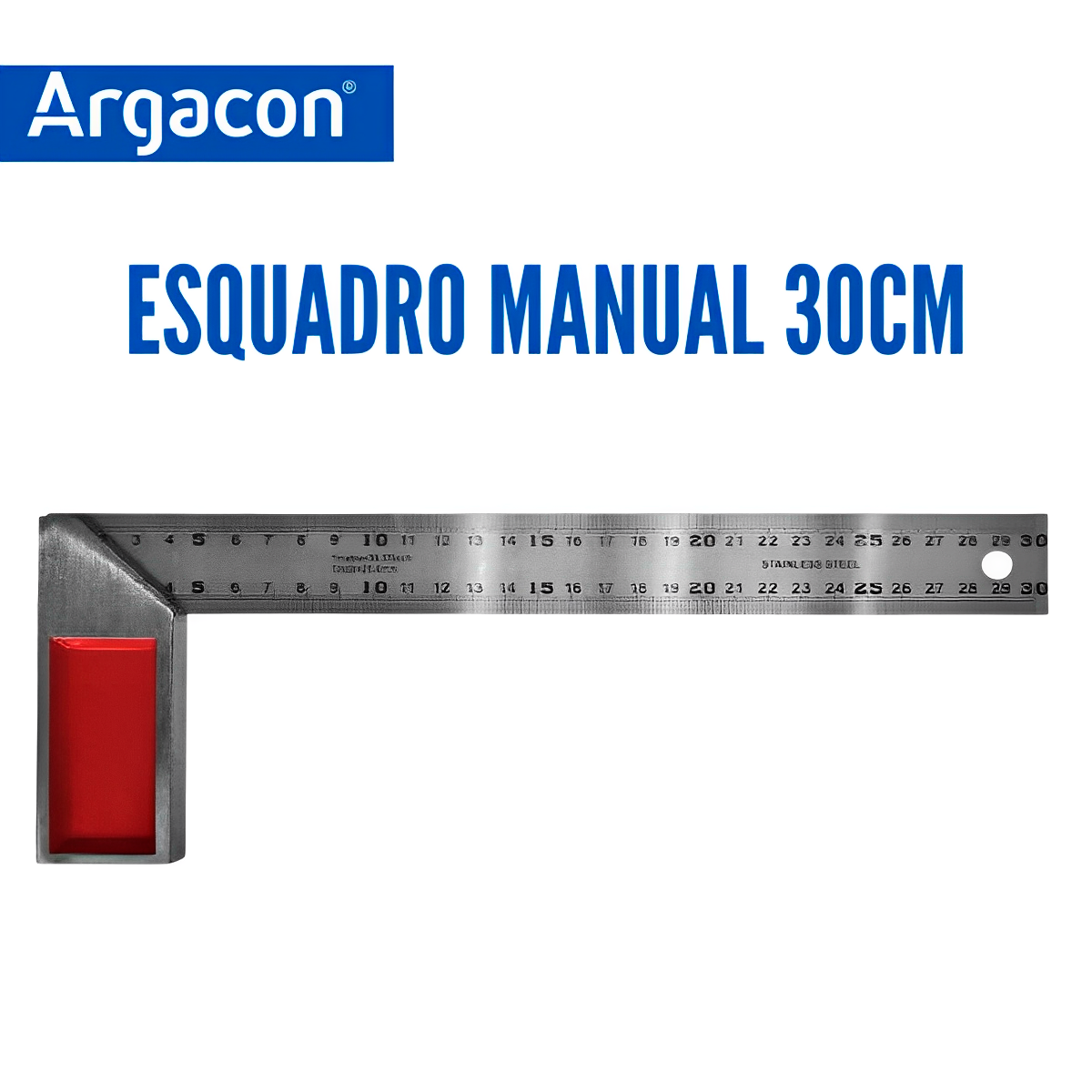 Esquadro Metálico Cabo alumínio 30cm 12 Polegadas Argacon - 2