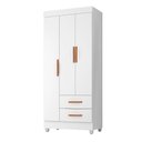 Ver imagem 1 de Guarda Roupa Roupeiro Solteiro 3 Portas 2 Gavetas Lite Branco Móveis Leão