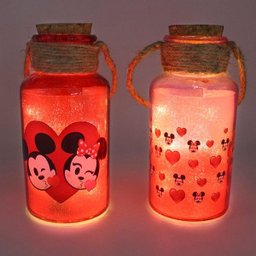 Luminária de Pote - Mickey e Minnie Emoji - 2 Luminária de Pote - Mickey e Minnie Emoji - 2