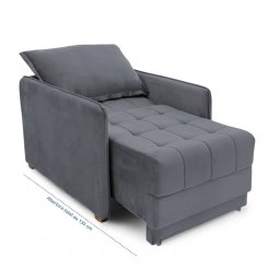 Poltrona Cama Reclinável Retrátil Viena Veludo Cinza Grafite - Loja Sheep - 7