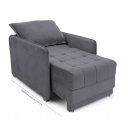 Ver imagem 7 de Poltrona Cama Reclinável Retrátil Viena Veludo Cinza Grafite - Loja Sheep