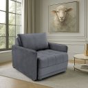 Ver imagem 2 de Poltrona Cama Reclinável Retrátil Viena Veludo Cinza Grafite - Loja Sheep