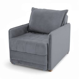 Poltrona Cama Reclinável Retrátil Viena Veludo Cinza Grafite - Loja Sheep - 3