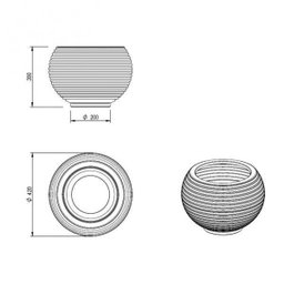 Vaso para Plantas Redondo em Polietileno 42 Esfera Lattice 33cmx31cm Japi - 2