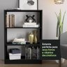 Estante para Livros Home Sala Madesa 6907 com 3 Nichos - Preto - 7