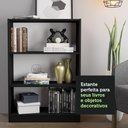 Ver imagem 7 de Estante para Livros Home Sala Madesa 6907 com 3 Nichos - Preto