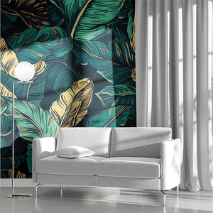 Papel de Parede Painel Folhas Tropical