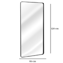 Ver imagem 3 de Espelho Corpo Inteiro Retangular com Moldura em Alumínio Preto 120x60cm