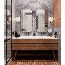 Ver mais imagens de Espelho Corpo Inteiro Retangular com Moldura em Alumínio Preto 120x60cm