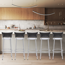 Ver imagem 6 de Kit 5 Banquetas Alta Banco para Balcão Junco Preto Àrea Gourmet Ilha Bancada bares Churrasqueira