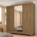 Ver imagem 1 de Guarda-roupa Casal com Espelho 3 Portas 1 Gavetas Alice Boreal - Móveis Arapongas Boreal