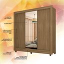 Ver imagem 4 de Guarda-roupa Casal com Espelho 3 Portas 1 Gavetas Alice Boreal - Móveis Arapongas Boreal