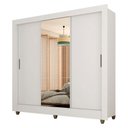 Ver imagem 4 de Guarda-roupa Casal com Espelho 3 Portas 1 Gavetas Alice Branco - M. Arapongas Branco