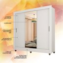 Ver imagem 4 de Guarda-roupa Casal com Espelho 3 Portas 1 Gavetas Alice Branco - M. Arapongas Branco