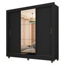 Ver imagem 3 de Guarda-roupa Casal com Espelho 3 Portas 1 Gavetas Alice Preto - M. Arapongas Preto Fosco