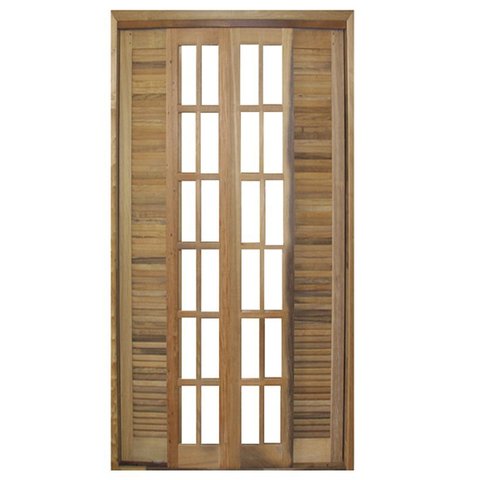 Porta Balcão de Correr de Madeira Itaúba Veneziana Reto Bat.14 Cm- 2.15 (a) X 1.70 (l)