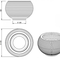 Vaso para Plantas Redondo em Polietileno 54 Esfera Lattice 46cmx37cm Japi - 2