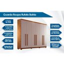Ver imagem 2 de Guarda Roupa Casal 6 Portas e 4 Gavetas C/ Pés Bahia Naturale/off White - Rufato