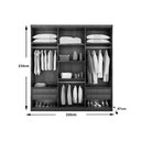 Ver imagem 5 de Guarda Roupa Casal 6 Portas e 4 Gavetas C/ Pés Bahia Naturale/off White - Rufato