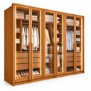 Ver imagem 2 de Guarda Roupa Casal 6 Portas com Vidro Reflecta e 6 Gavetas 100% MDF com LED Imperiale Premium