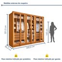 Ver imagem 3 de Guarda Roupa Casal 6 Portas com Vidro Reflecta e 6 Gavetas 100% MDF com LED Imperiale Premium