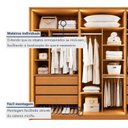 Ver imagem 7 de Guarda Roupa Casal 6 Portas com Vidro Reflecta e 6 Gavetas 100% MDF com LED Imperiale Premium