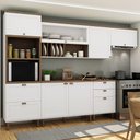 Ver imagem 1 de Cozinha Completa Iluminata 7 Portas 4 Gavetas Branco/ébano - Genialflex