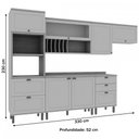 Ver imagem 4 de Cozinha Completa Iluminata 7 Portas 4 Gavetas Branco/ébano - Genialflex