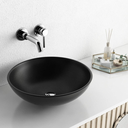 Ver imagem 2 de Cuba para Banheiros e Lavabos em Vidro 8 mm Redonda 35 cm:Preto Fosco