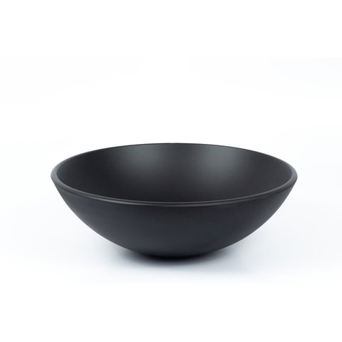 Cuba para Banheiros e Lavabos em Vidro 8 mm Redonda 35 cm:Preto Fosco