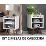 2 Criado Mudo Branco Com Pezinho Palito Retro Multiuso - 3