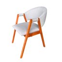 Ver imagem 5 de Conjunto Leda Mesa Redonda 90cm MDF + 4 Cadeiras Estofadas em Linho Cinza-Claro
